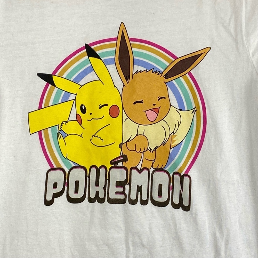 Pokemon Kids White T-Shirt Large 10/12 - Picture 3 of 16